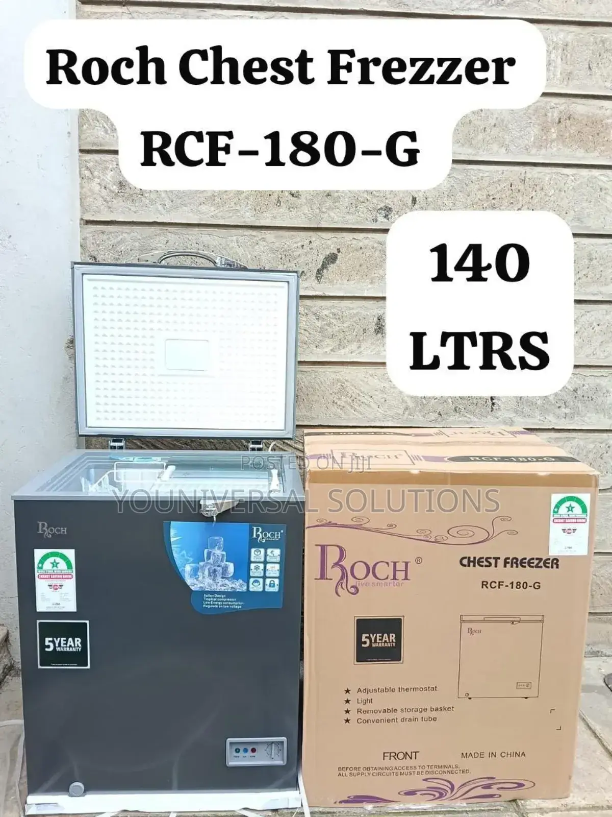 Roch 140 Litres Roch Chest Freezer With Cool Pack