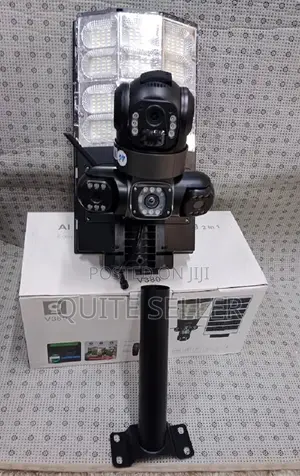 V380 Pro 4g Triple Lens Floodlight Solar PTZ – 24/7 Smart Surveillance