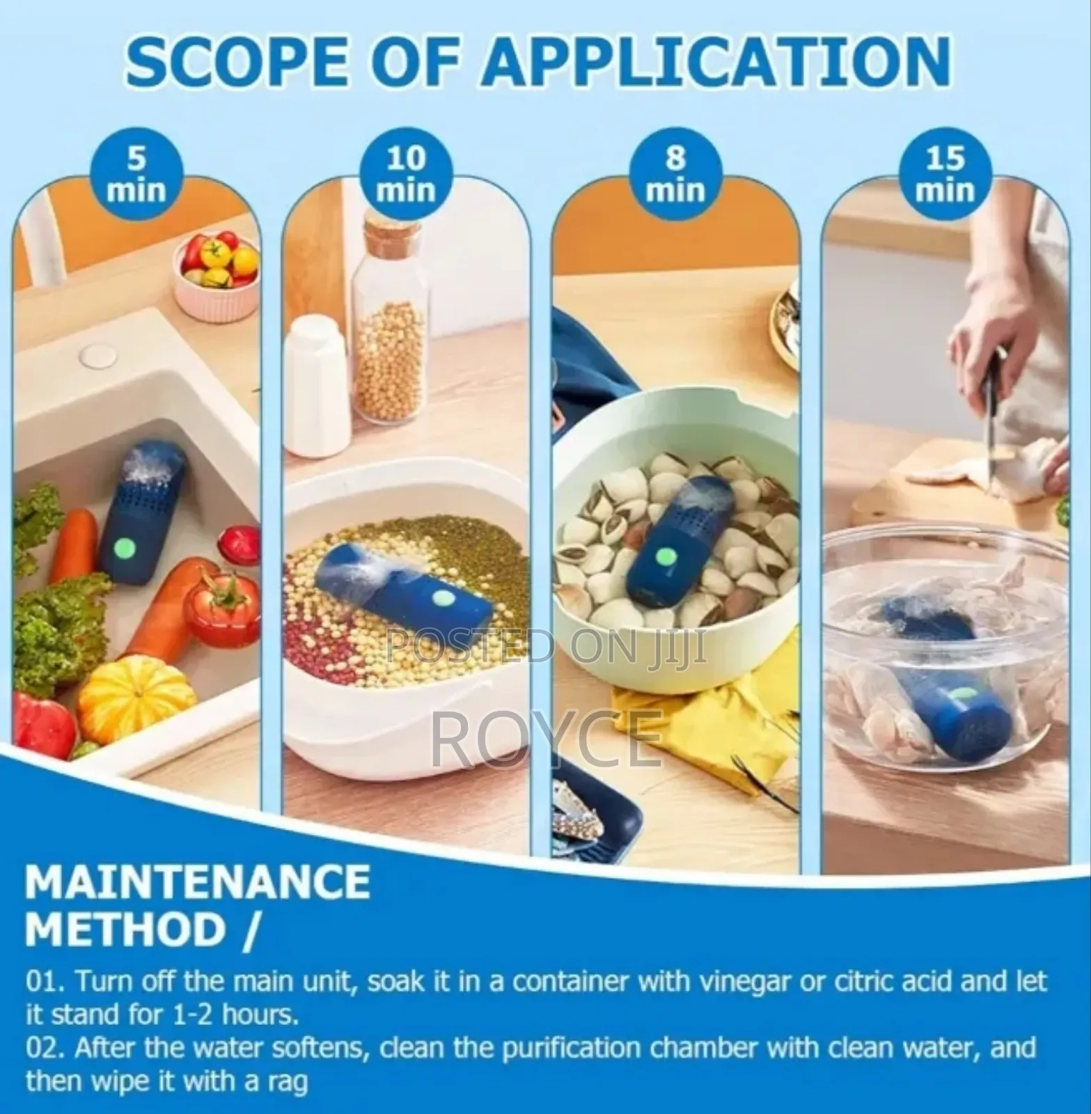 Portable Food Fruit Cleaner Purifier