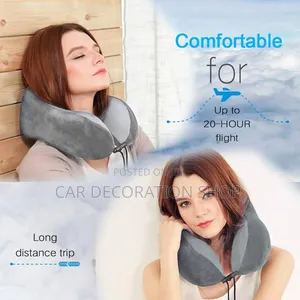 Grey C Shaped Neck Support Pillow