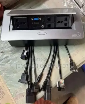 Silver Pop-Up Multifunction Socket With 1 Type-C 2.0-Data Transmission