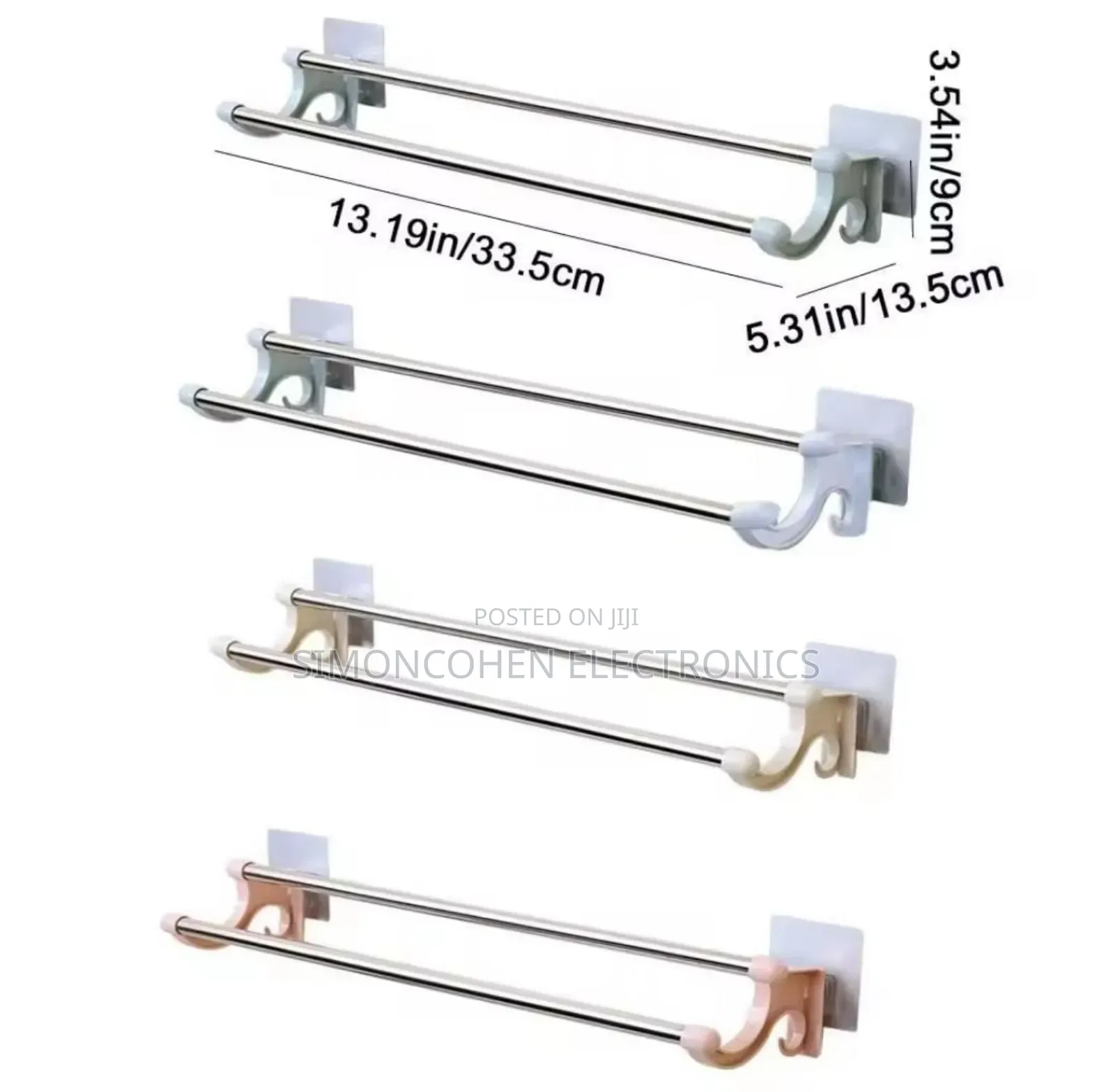 Self Adhesive Double Pole Towel Holder