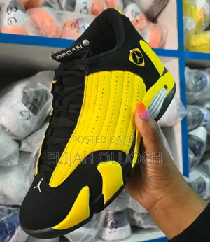 Air Jordan 14 Retro Thunder Black/Vibrant Yellow Sizes 40_45