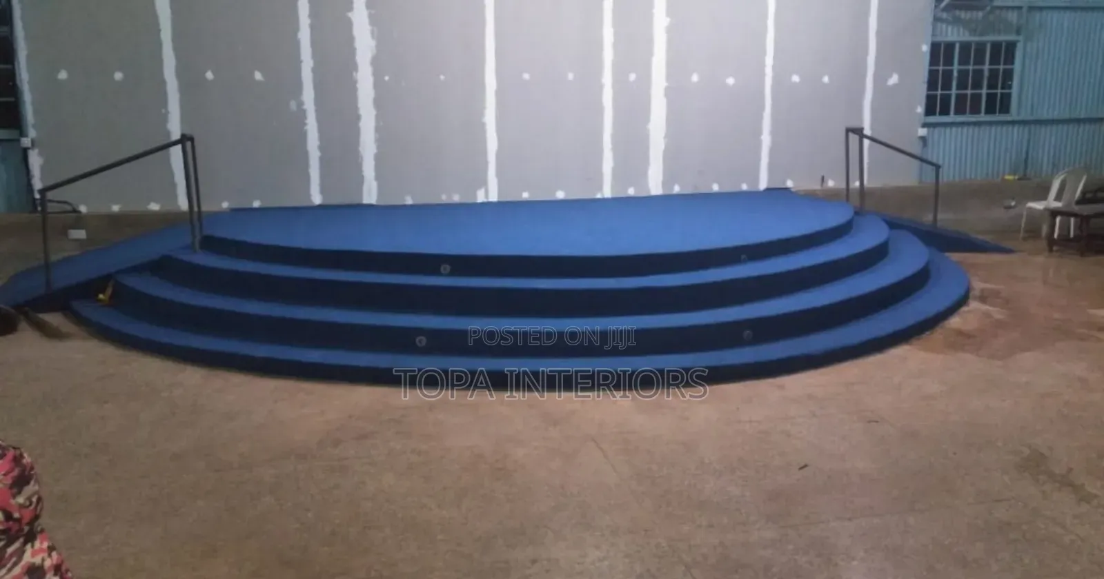 Navy Blue Quality and Durable Church Altar Carpets Installation