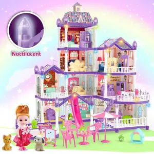 Purple Diy Hoperock Dollhouse Kit for Girls