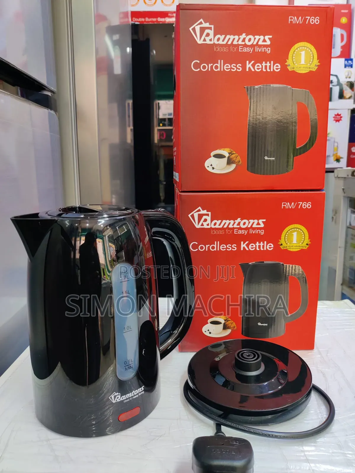 Ramtons Kettle Cordless Black 1.7l Rm766