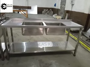 Stainless Steel Commercial Double Bowl Washing Sink : 