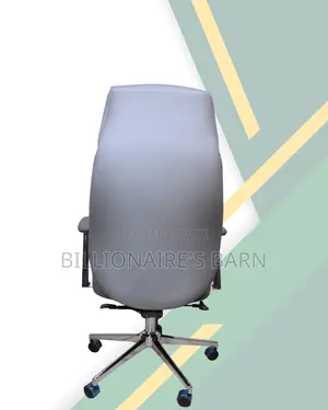 High-Back Grey Executive Leather Office Chair | Mesh Backrest