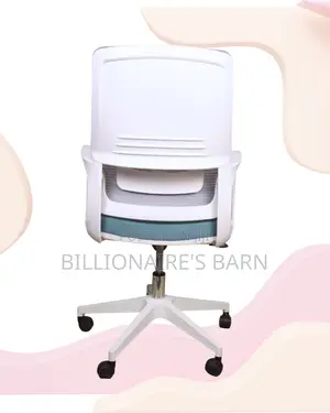 Space-Saving White Ergonomic Mesh Office Chair | Swivel Base