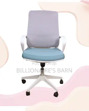 Space-Saving White Ergonomic Mesh Office Chair | Swivel Base