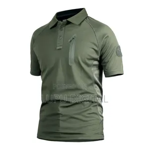 Chest Zip T-Shirts Brown and Green Sizes M,L,Xl, Xxl,Xxxl