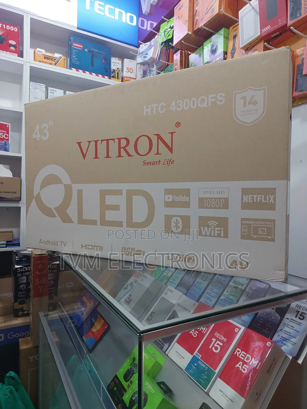 Vitron 43" Qled Android Tv Htc4300qfs – Full Hd Frameless Bluetooth