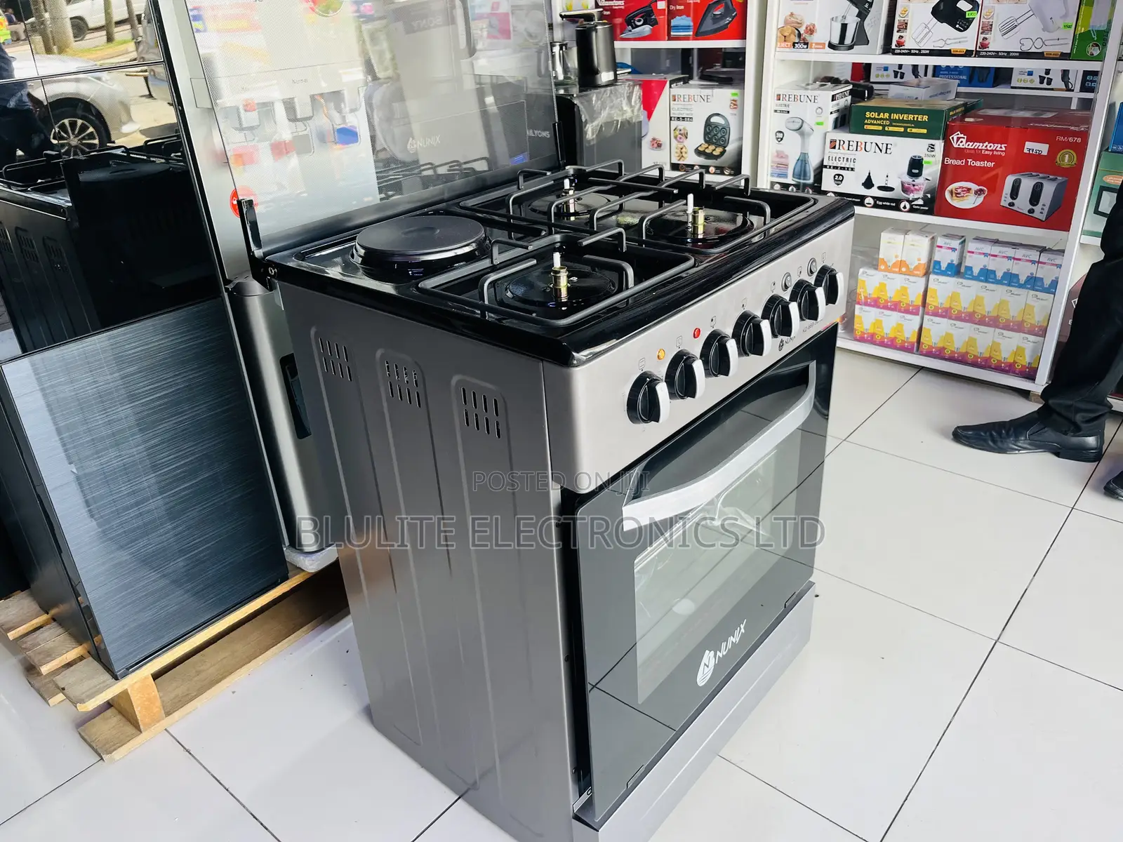 Nunix Standing Cooker, 60x60cm, 3+1, Electric Oven