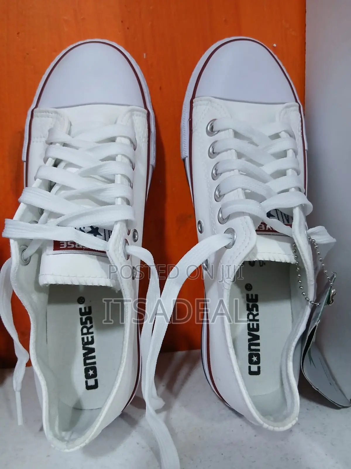 White Leather Converse All Star Sneakers