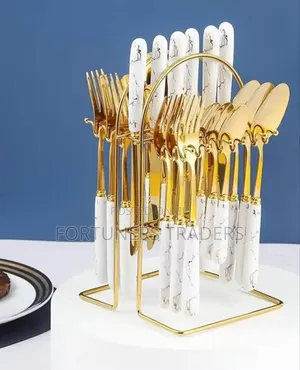 24pcs Golden Marble Spoons