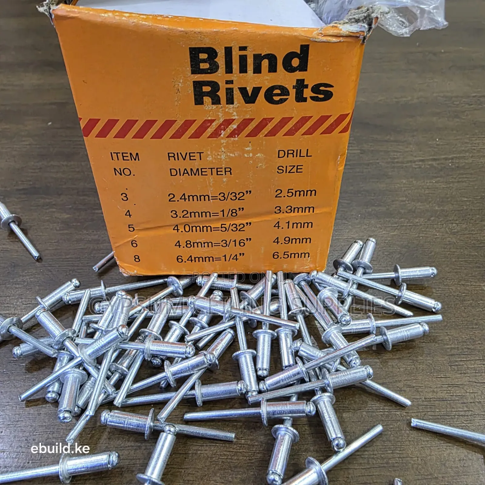Pop Blind Rivets 3/16 ,1/2 Inch