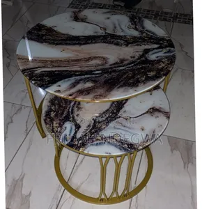 Modern Luxury 2in1 Pure Marble Nesting Tables.