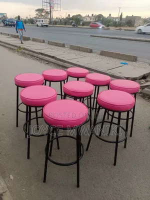 Backless High Stools, Pink