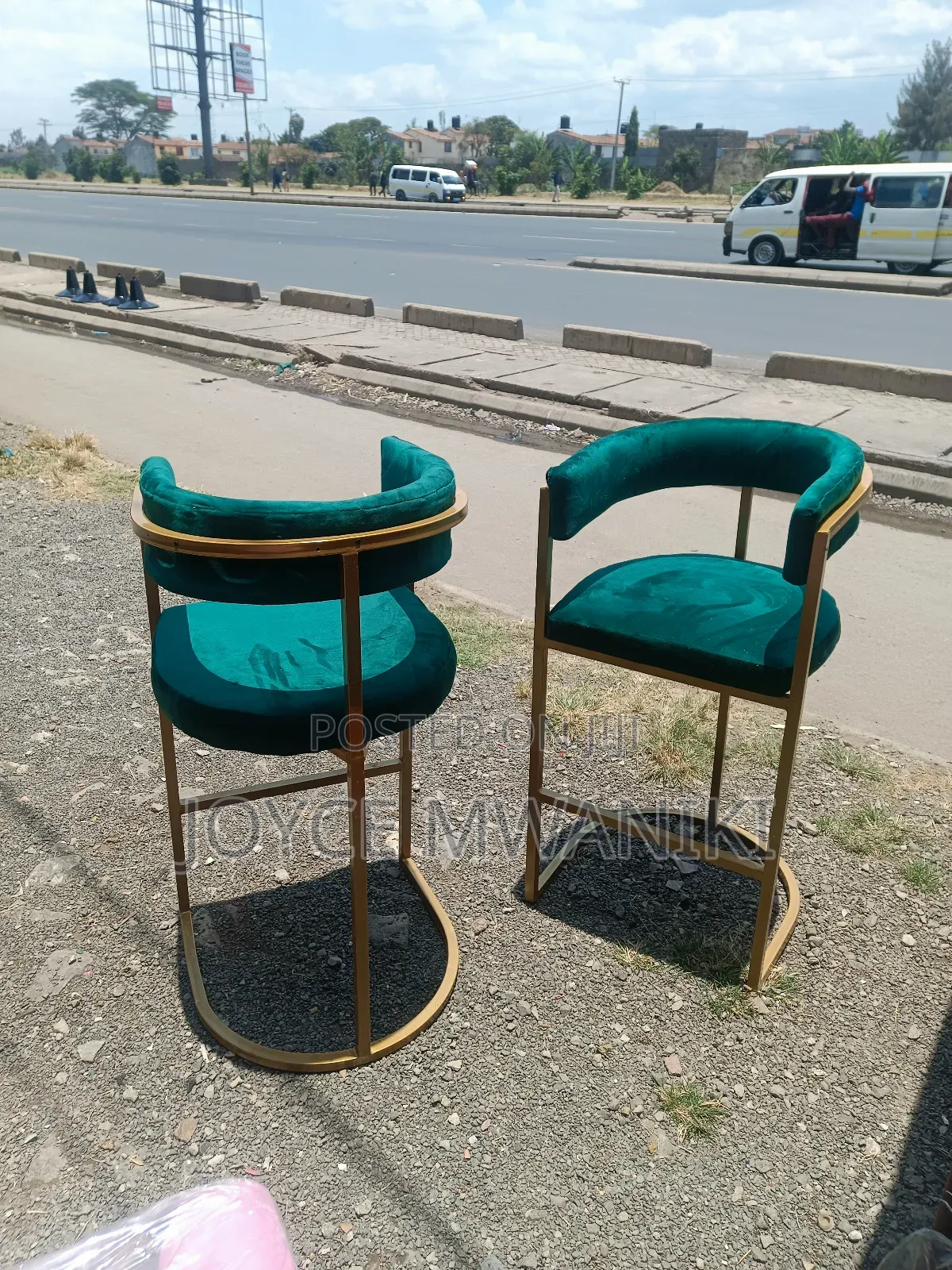 Modern High Stools or Kitchen Stools, Green 