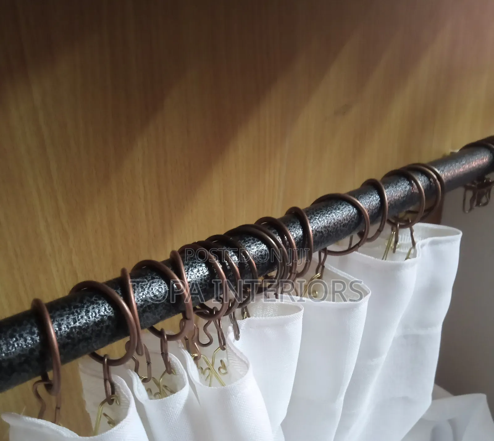 Brown Round Metallic Drapery Curtain Rings