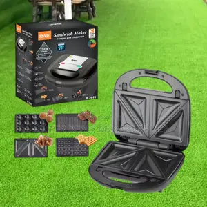 Raf 6 in 1 Sandwich, Donut, Panini and Waffle Maker – 750 Watts