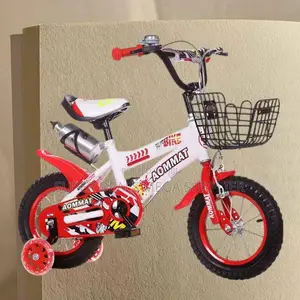 Red and White Kids Bike 12-16 Inch With Bottle, Bracket and Stabilizer