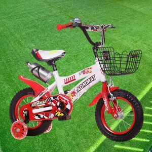 Red and White Kids Cycle 12-16 Inch With Water Bottle and Side Wheels