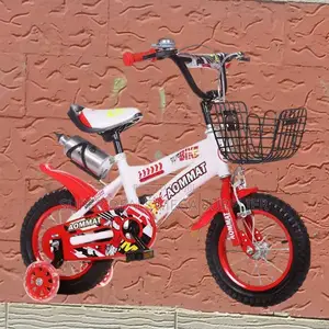 Kids Bike With Stabilizers and Bottle – Red and White, 12 to 16 Inch