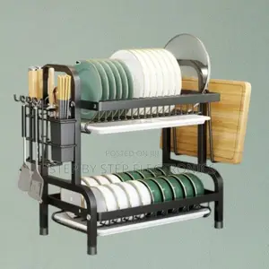 2 Layer High Quality Dish Drainer Modern Aesthetic Stainless Dish Rack