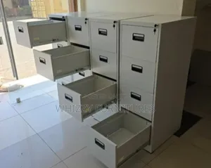Metallic Four-Drawer Filing Cabinet