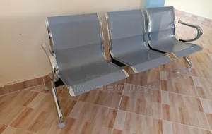 Three-Seater Metal Waiting Bench L