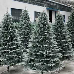 Snow Flocked Premium Spruce Hinged Christmas Tree,Leaf Dense Tree*