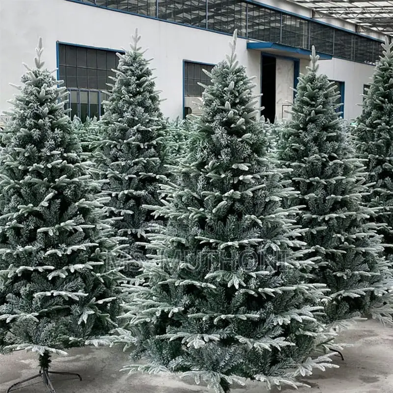 Snow Flocked Premium Spruce Hinged Christmas Tree,Leaf Dense Tree*