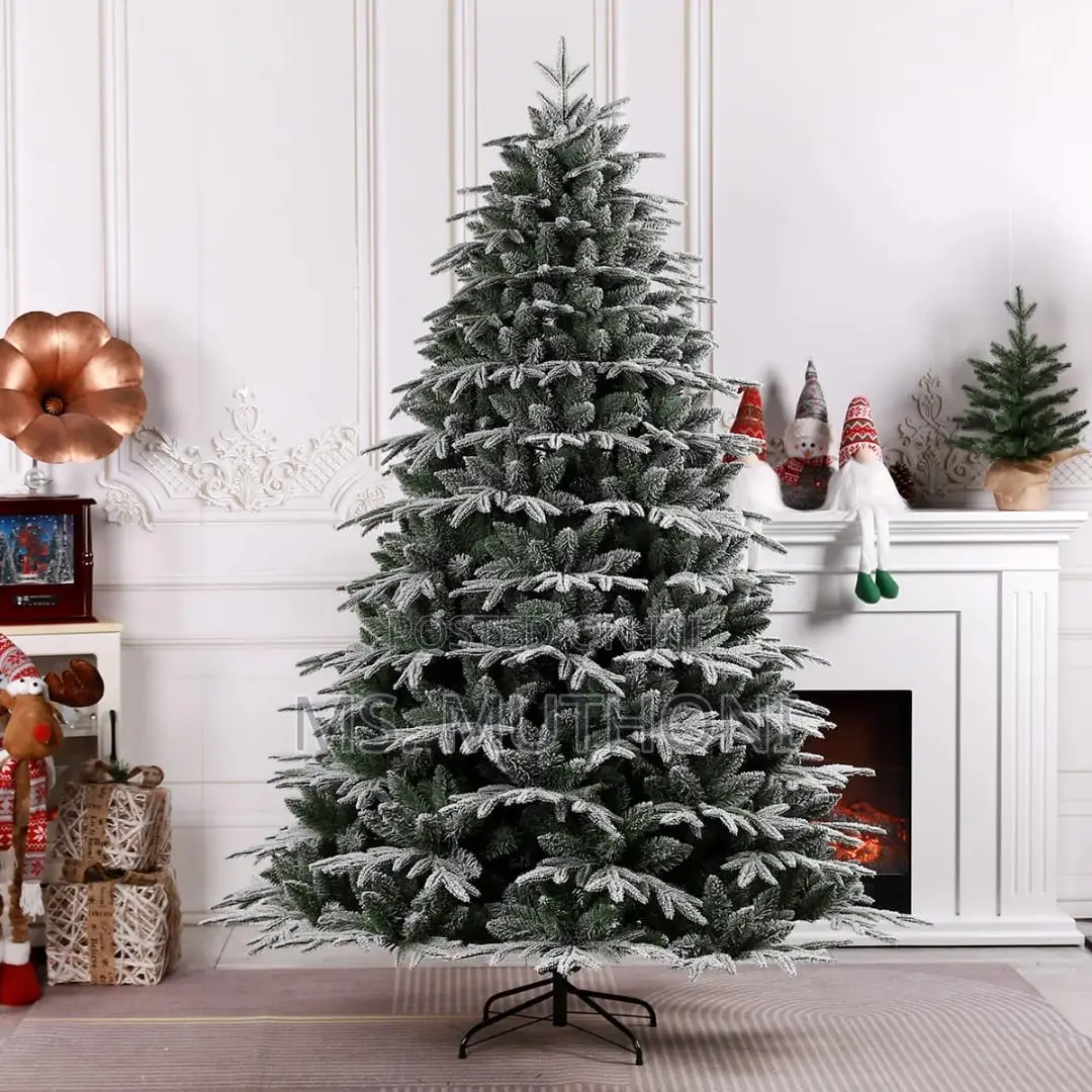 Snow Flocked Premium Spruce Hinged Christmas Tree,Leaf Dense Tree*