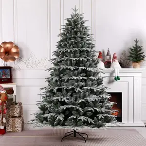 Snow Flocked Premium Spruce Hinged Christmas Tree,Leaf Dense Tree*