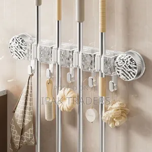 *4-Holes Multi-Purpose Hooks Mop Hanger / Rack With Hanging Hooks