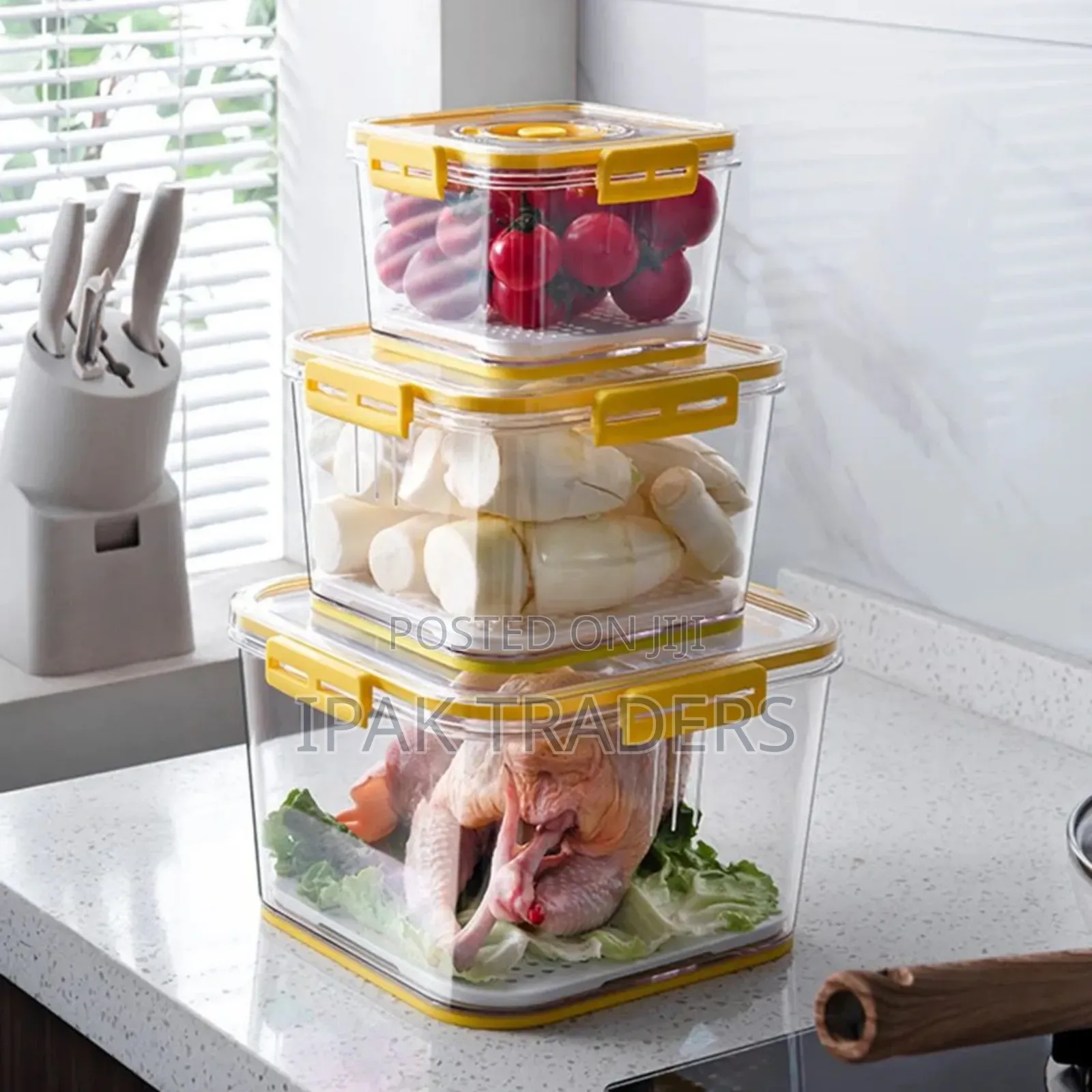 *3pcs \ Set Stackable Multipurpose Food Storage Containers