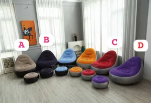 *Inflatable Deluxe Lounge Seat With Foot Rest Free Pump