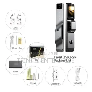 3d Face Recognition Door Lock With Cameras Audio Intercom