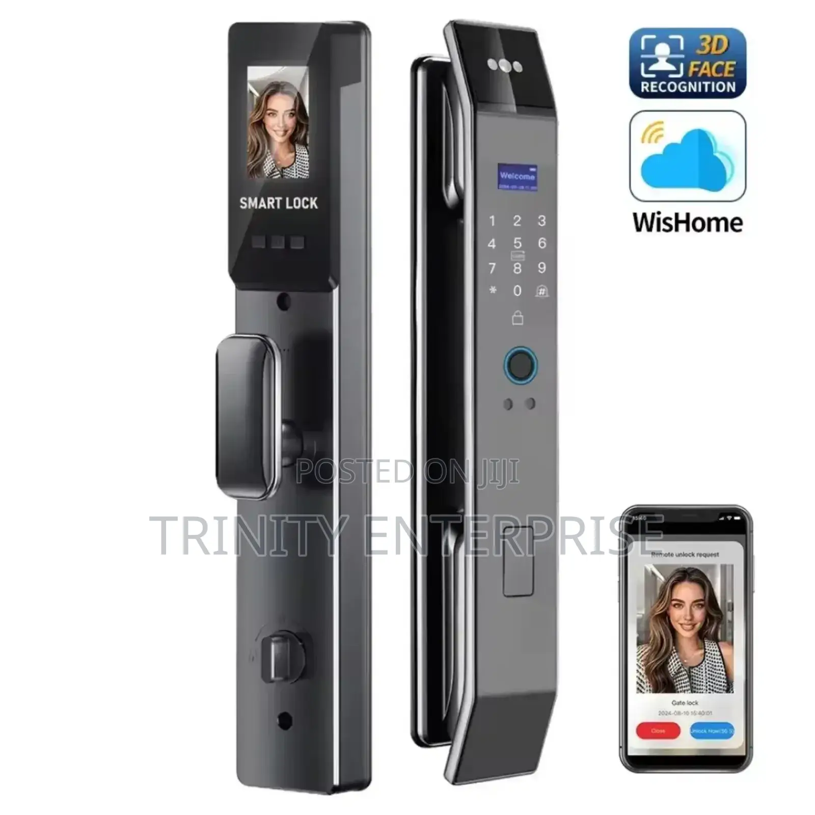 Tuya Wifi Smart Lock With Card Password, Fingerprints Intercom