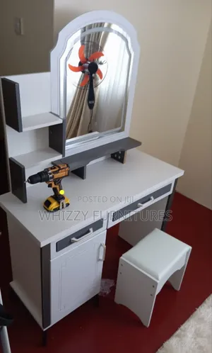 White and Gray Dressing Table