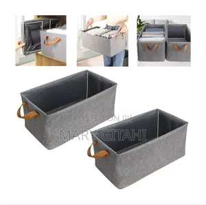 47x29x20cm Foldable Grey Clothes Storage Bag / Laundry Bin