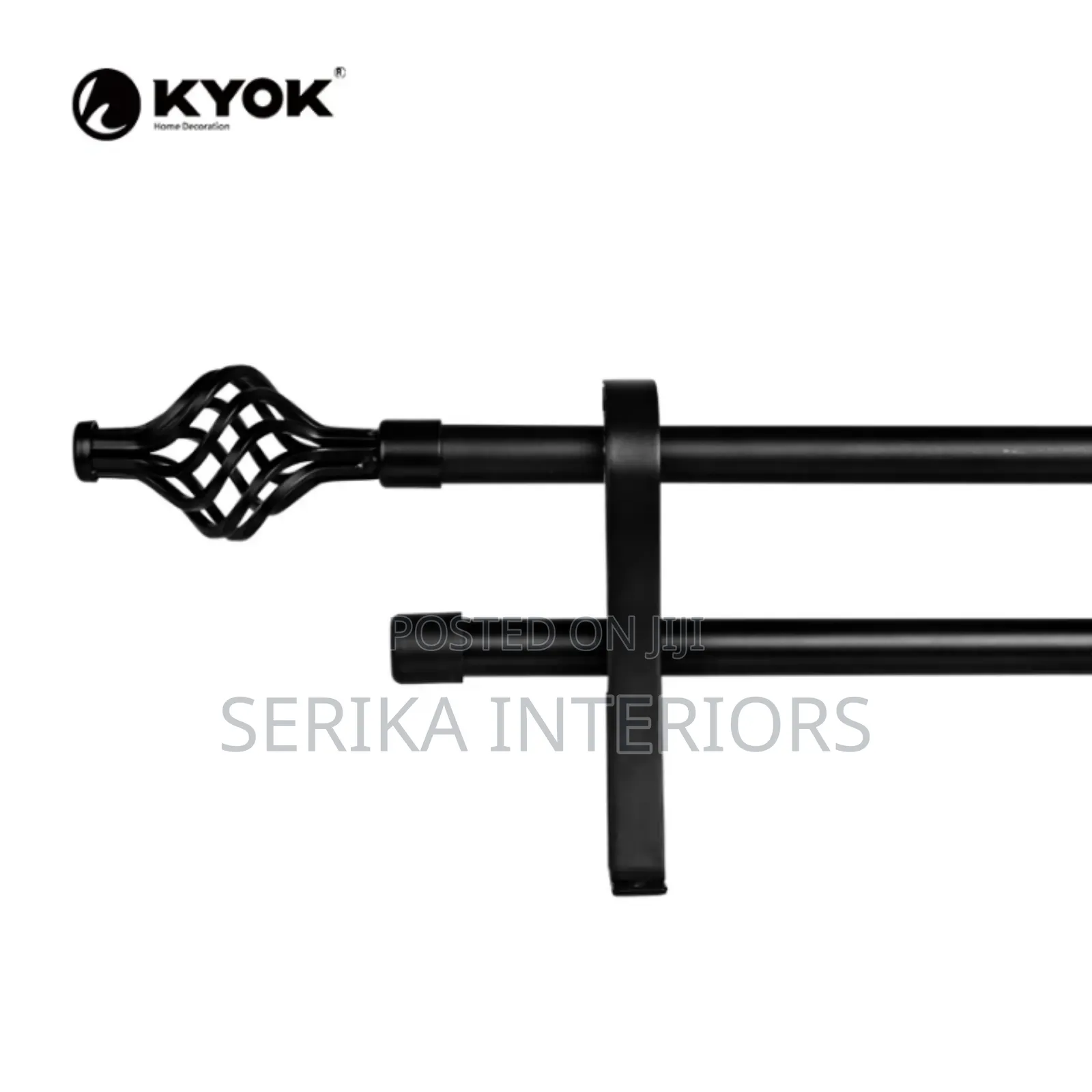 Black 2m Double Curtain Rods Curtain Rods Environmental Friendly