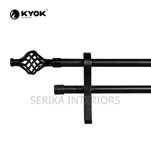 Black 2m Double Curtain Rods Curtain Rods Environmental Friendly