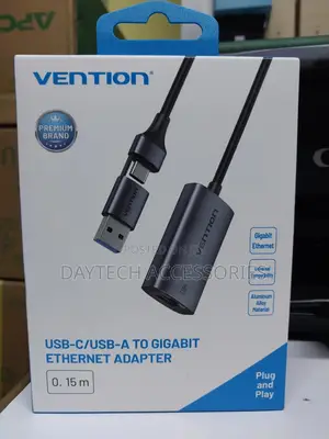 Vention Usb-a/Usb-C to Gigabit Ethernet Adapter - Grey
