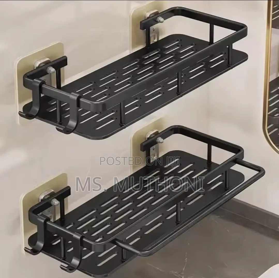 2 PCS Aluminum Alloy Rectangular Shelf With Towel Holder*