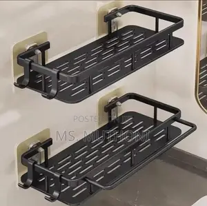 2 PCS Aluminum Alloy Rectangular Shelf With Towel Holder*
