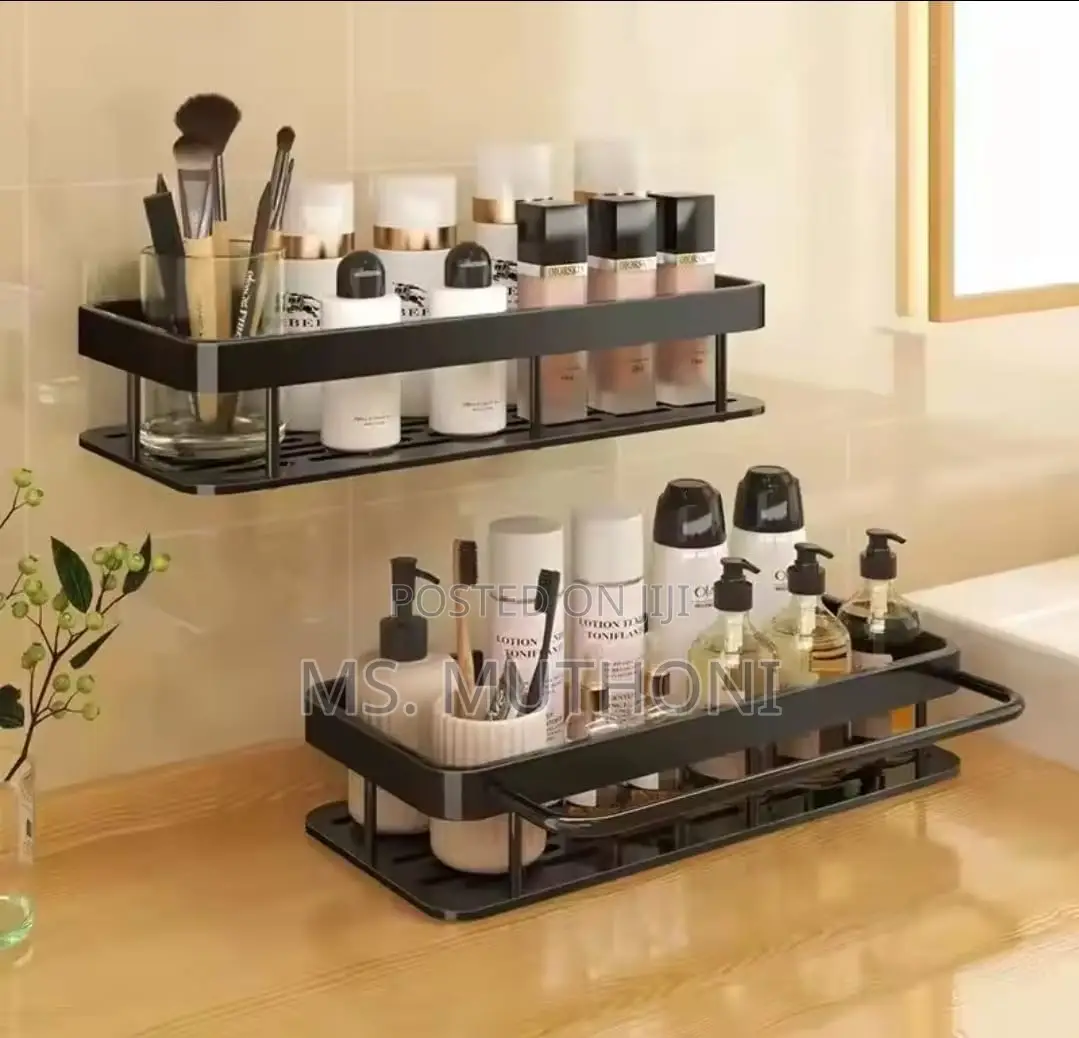 2 PCS Aluminum Alloy Rectangular Shelf With Towel Holder*