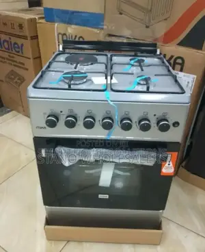 Color White. Mika 58by58 Standing Cooker. 3+1