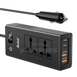 Car Inverter With 2 Type C and Usb Ports, 200 Watts